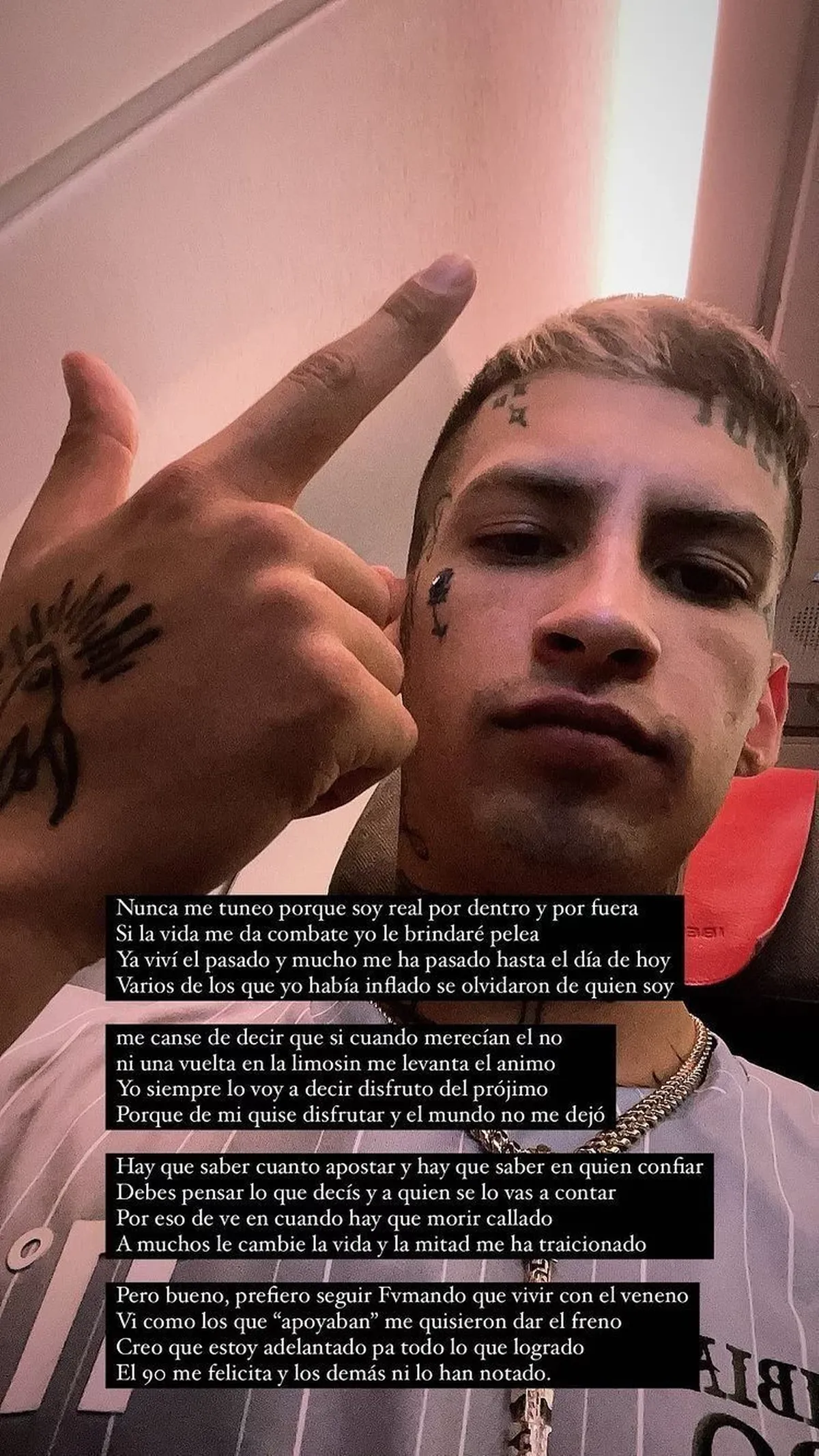 L-Gante dejó un mensaje en las redes.