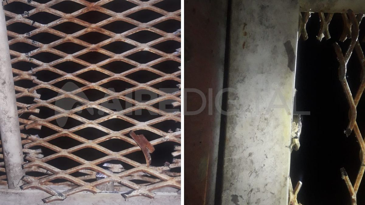 Comisaría 12° de Santo Tomé: los presos rompieron las rejas del módulo de detención.