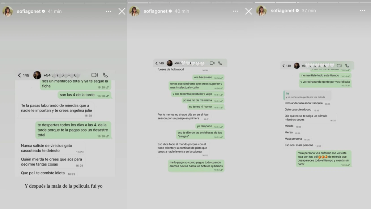 “Te crees Angelina Jolie”: Sofia Gonet expuso unos chats con Homero Pettinato “Te crees Angelina Jolie”: Sofia Gonet expuso unos chats con Homero Pettinato