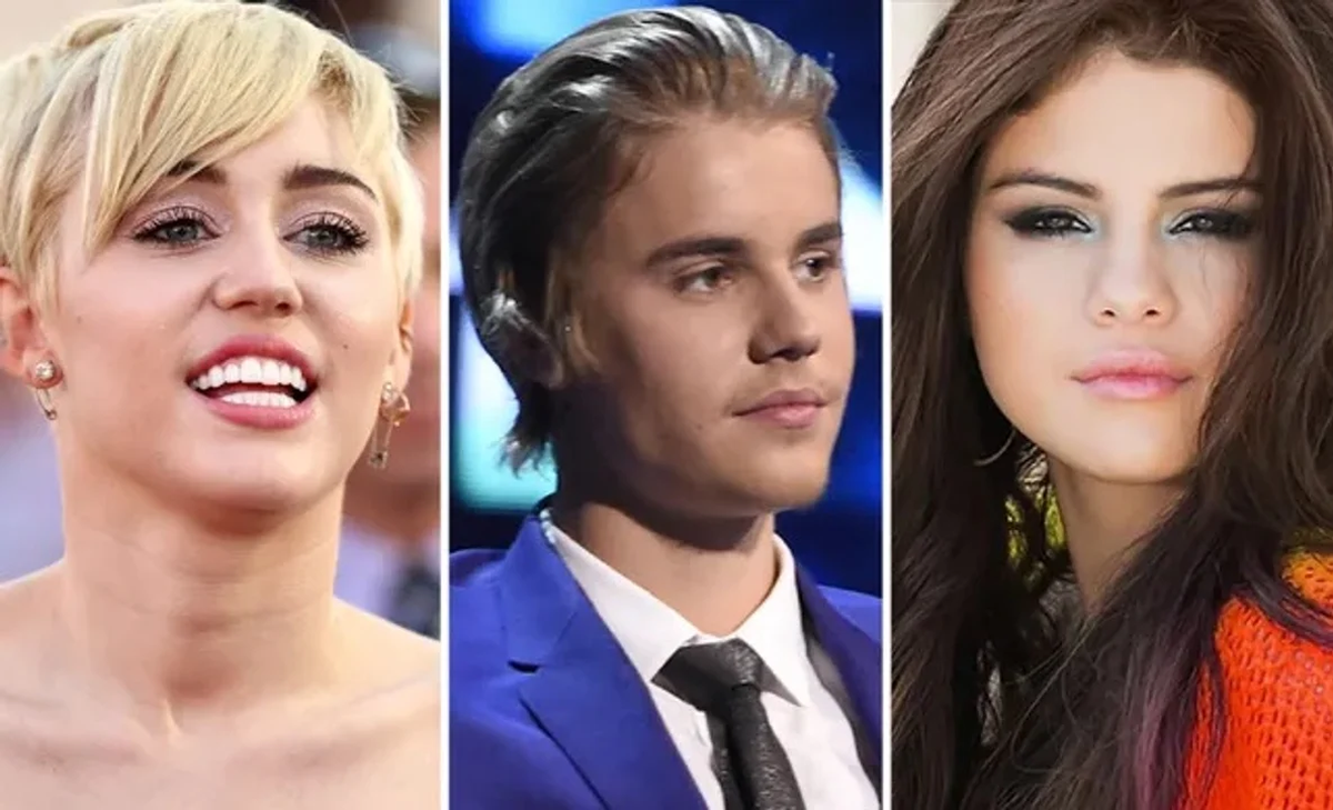 Miley Cyrus, Justin Bieber y Selena Gómez. Miley Cyrus, Justin Bieber y Selena Gómez.
