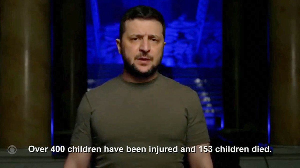 Zelenski sorprendió a todos con un emotivo mensaje en la noche de los Grammy 2022.