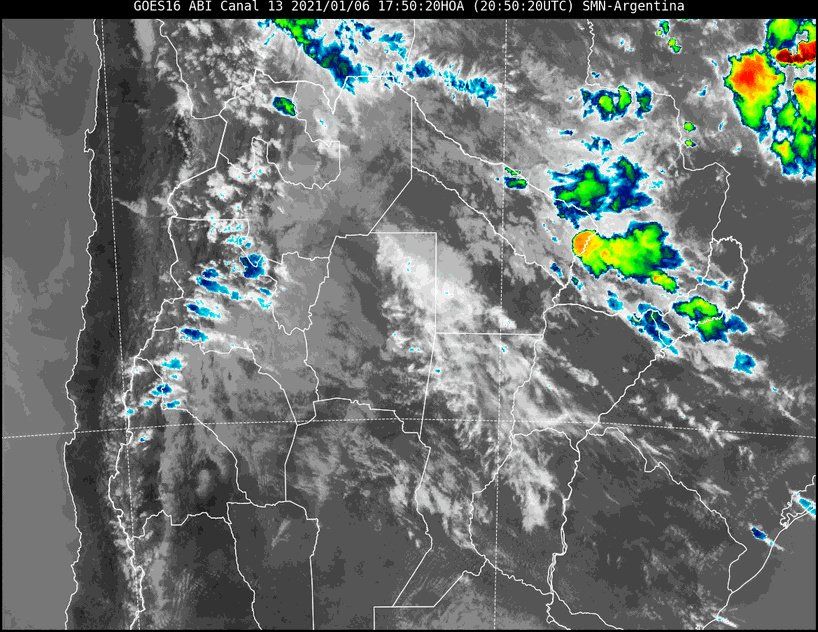 La nubosidad presente en la imagen satelital indica que el jueves habrá buen tiempo en Santa Fe.