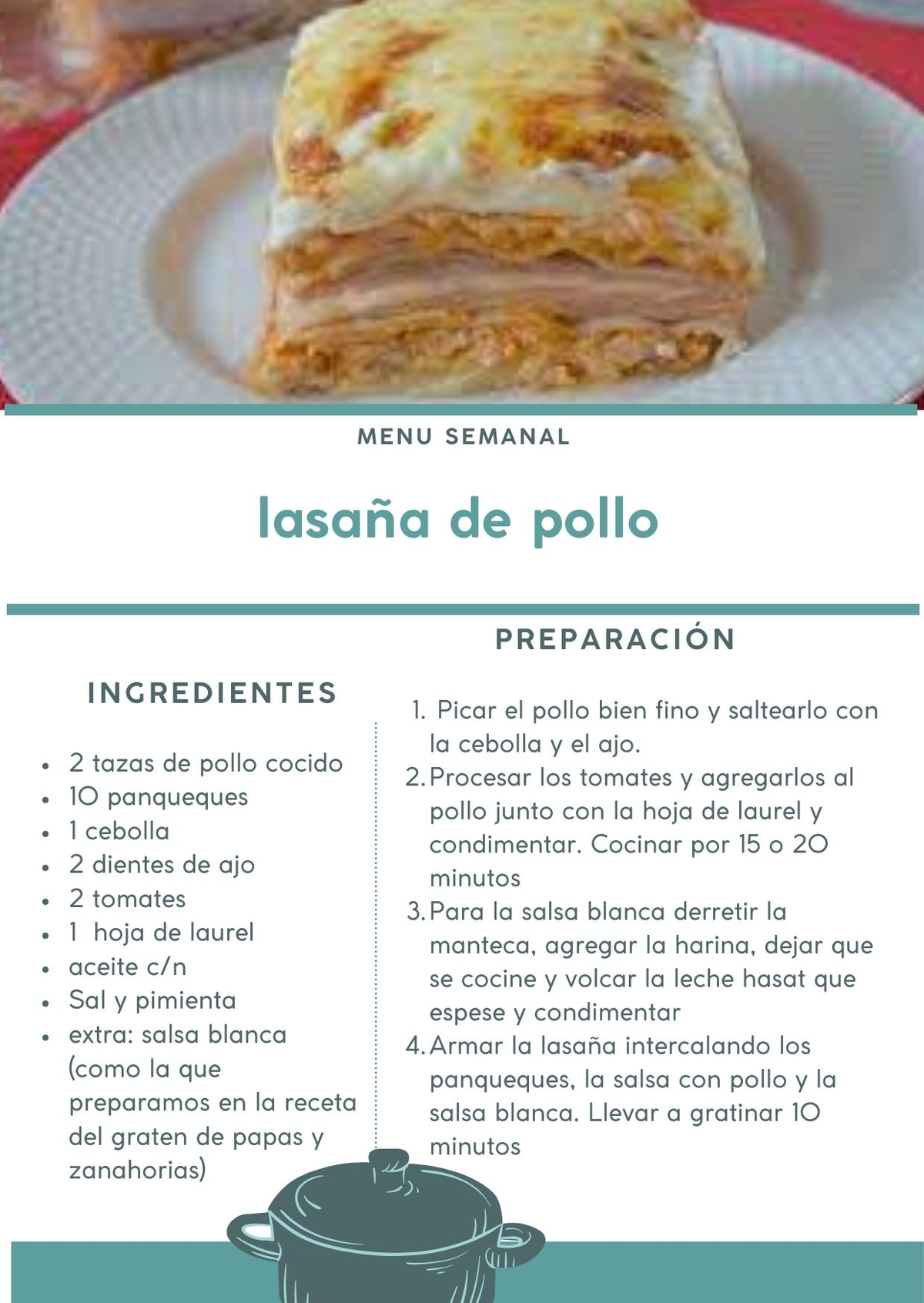 La lasaña de pollo es una excelente opción para hacer en casa y disfrutar en familia. La lasaña de pollo es una excelente opción para hacer en casa y disfrutar en familia.