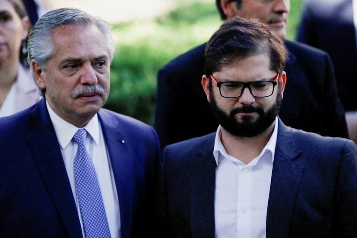 Alberto Fernandez y Gabriel Boric en Buenos Aires. 