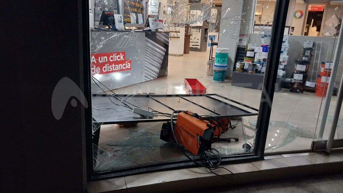 Dos ladrones destrozaron una vidriera