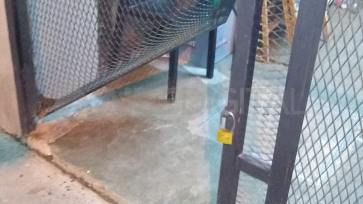 Los delincuentes ingresaron al almacen rompiendo el candado y doblando la reja.