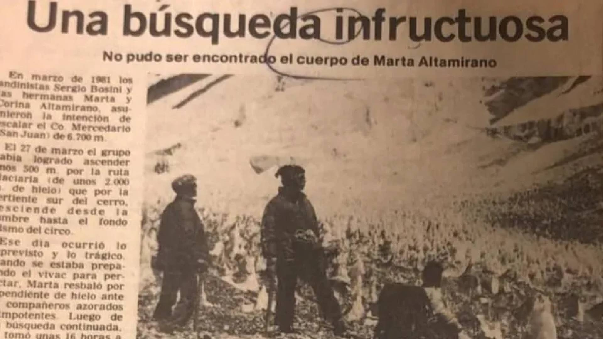 La búsqueda del cuerpo de Paty Altamirano, en 1981, no dio resultados.