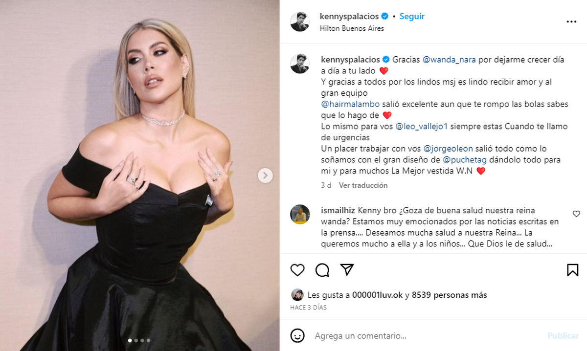 Kennys Palacios le dedicó un emotivo mensaje a Wanda Nara. Kennys Palacios le dedicó un emotivo mensaje a Wanda Nara.