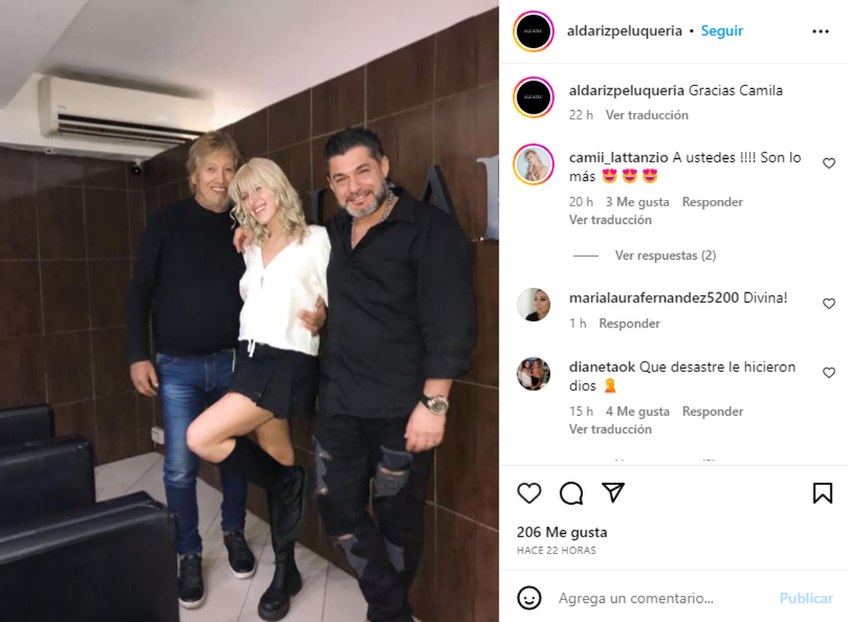 Camila Lattanzio se cortó el pelo y lo compartió en redes.