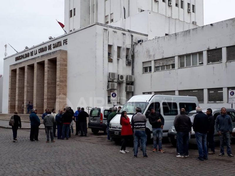 Protesta de transportistas municipales