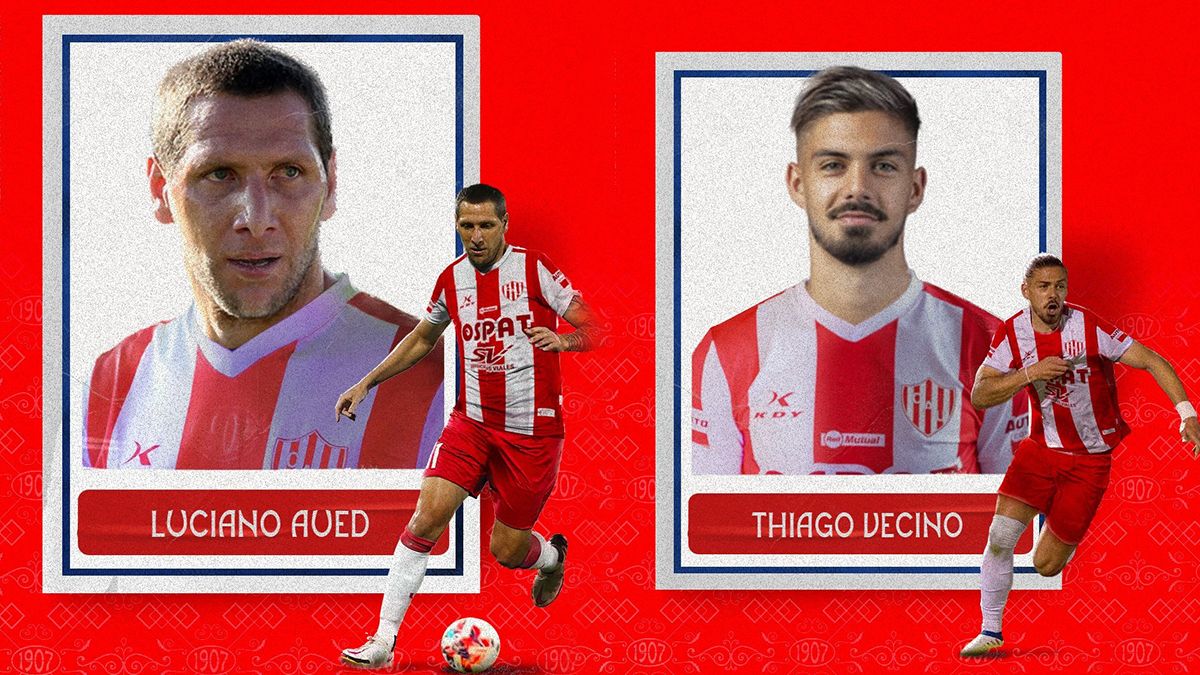 Unión anunció en la noche del sábado el arribo de dos refuerzos: Luciano Aued y Thiago Vecino.