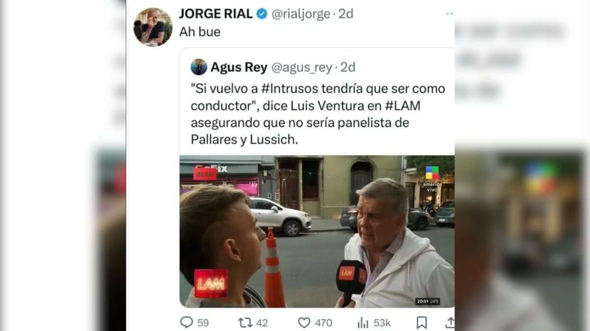 Jorge Rial lanzó una irónica respuesta al deseo de Luis Ventura. Jorge Rial lanzó una irónica respuesta al deseo de Luis Ventura.