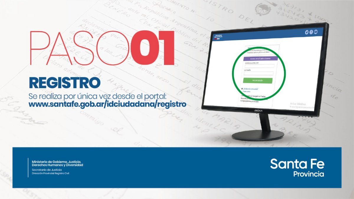 El trámite se realiza con el registro de los ciudadanos en la página del Gobierno de la Provincia, www.santafe.gob.ar