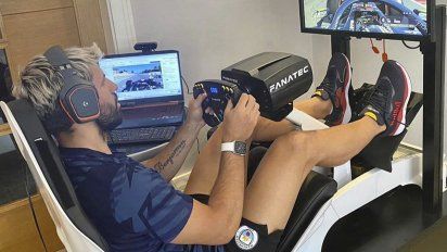 El Kun Agüero corrió una carrera de Fórmula 1 virtual y sorprendió a más de uno