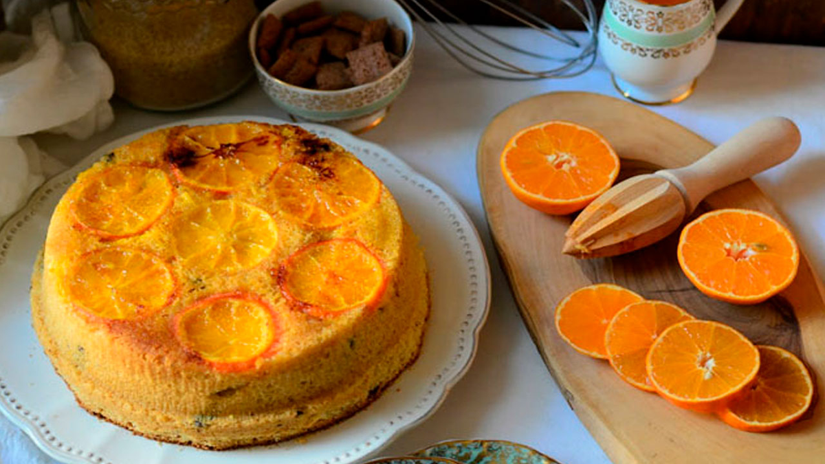 Bizcochuelo de mandarina para la merienda. Bizcochuelo de mandarina para la merienda.