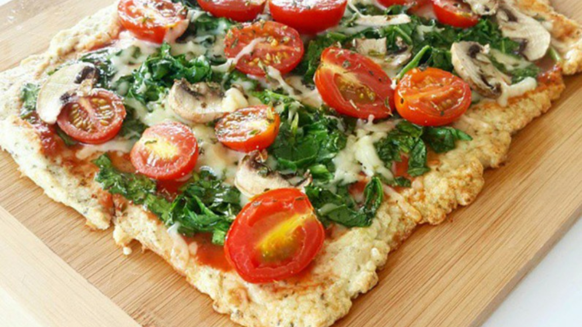 Receta de masa de pizza de pollo.
