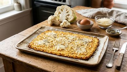 Base de pizza de coliflor en 25 minutos: liviana y con 4 ingredientes