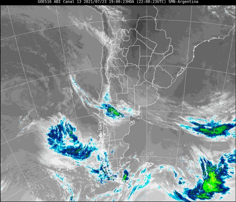 En la imagen satelital se observa el cielo despejado sobre el territorio santafesino.