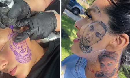 Viral: una mujer le perdonó una infidelidad a su pareja y se tatuó su imagen en la cara Viral: una mujer le perdonó una infidelidad a su pareja y se tatuó su imagen en la cara