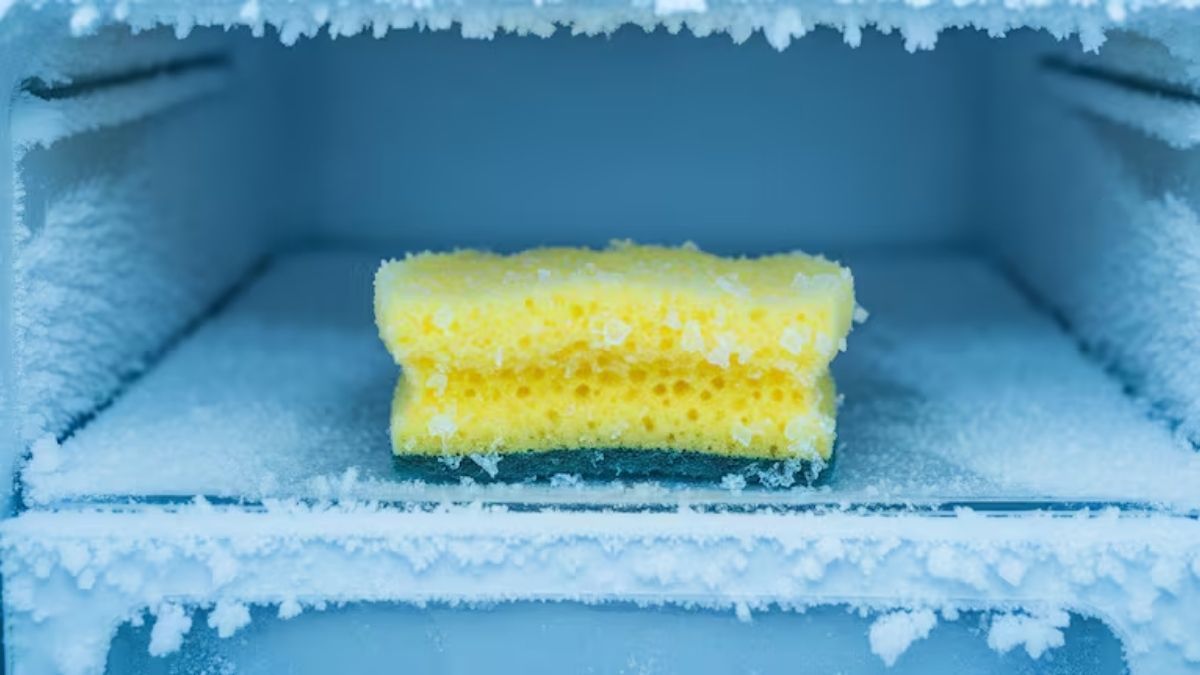 La esponja congelada funciona como un refrigerante casero