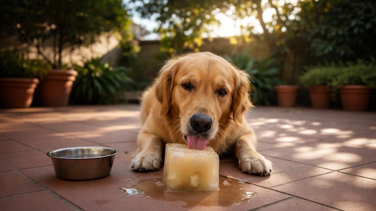 Los cubitos de caldo casero sin sal son la golosina saludable preferida por los veterinarios para combatir las olas de calor.&nbsp;