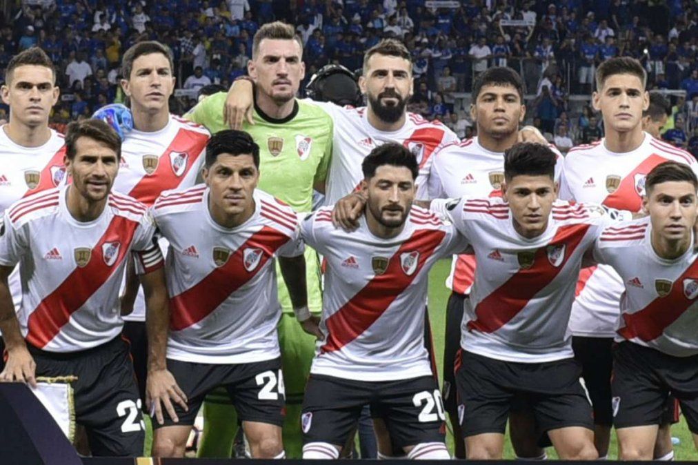 El plantel de River en la Copa Libertadores.