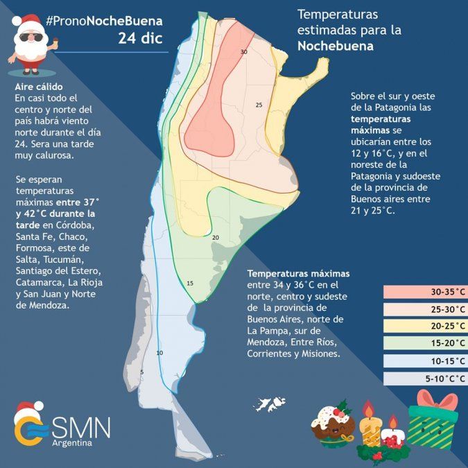 Cómo estará el tiempo esta Navidad en todo el país