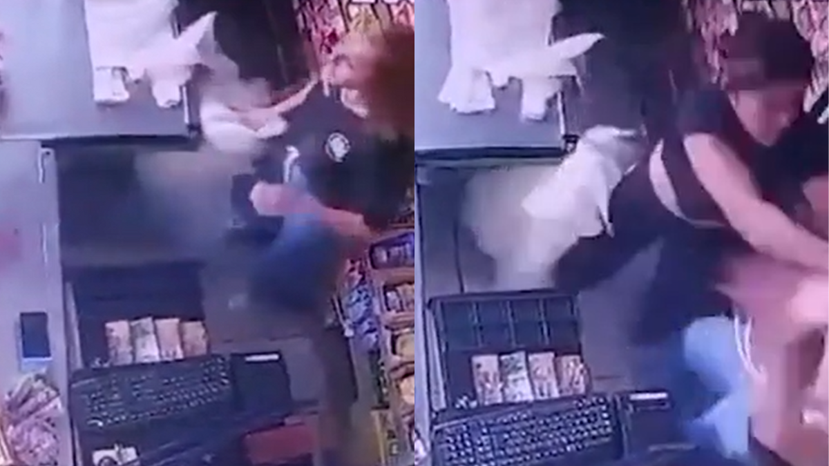 Vídeo: una mujer golpeó violentamente a la cajera de un supermercado de La Plata.