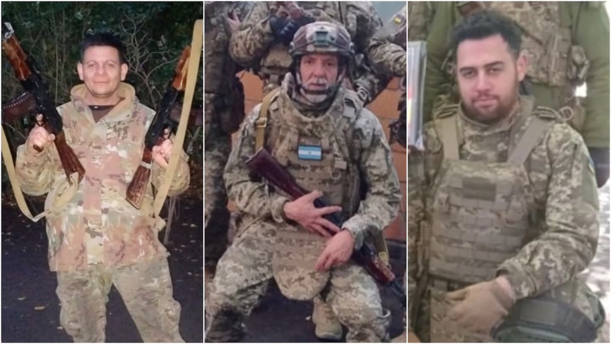 Los tres soldados argentinos que combatían para el ejército ucraniano y murieron en combate. Los tres soldados argentinos que combatían para el ejército ucraniano y murieron en combate.