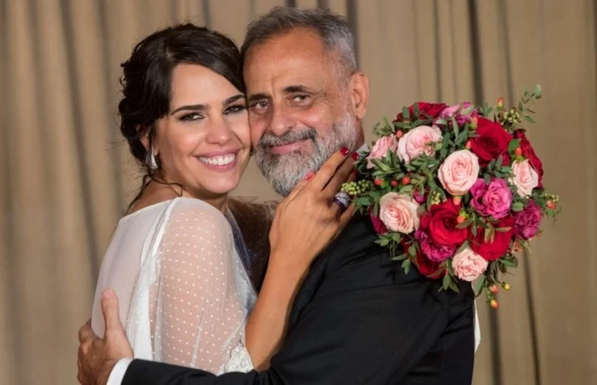 Jorge Rial y Romina Pereiro el día de su casamiento.