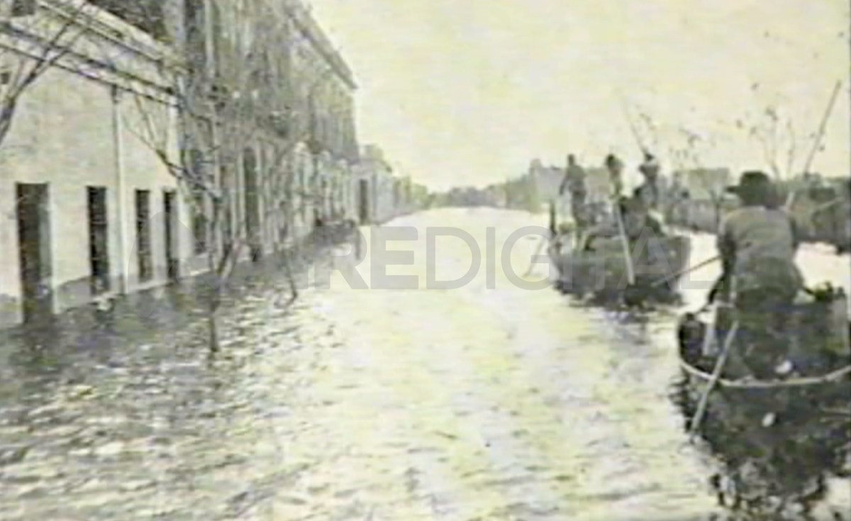 El viejo barrio del puerto de Santa Fe se inundó durante la histórica crecida de 1905.