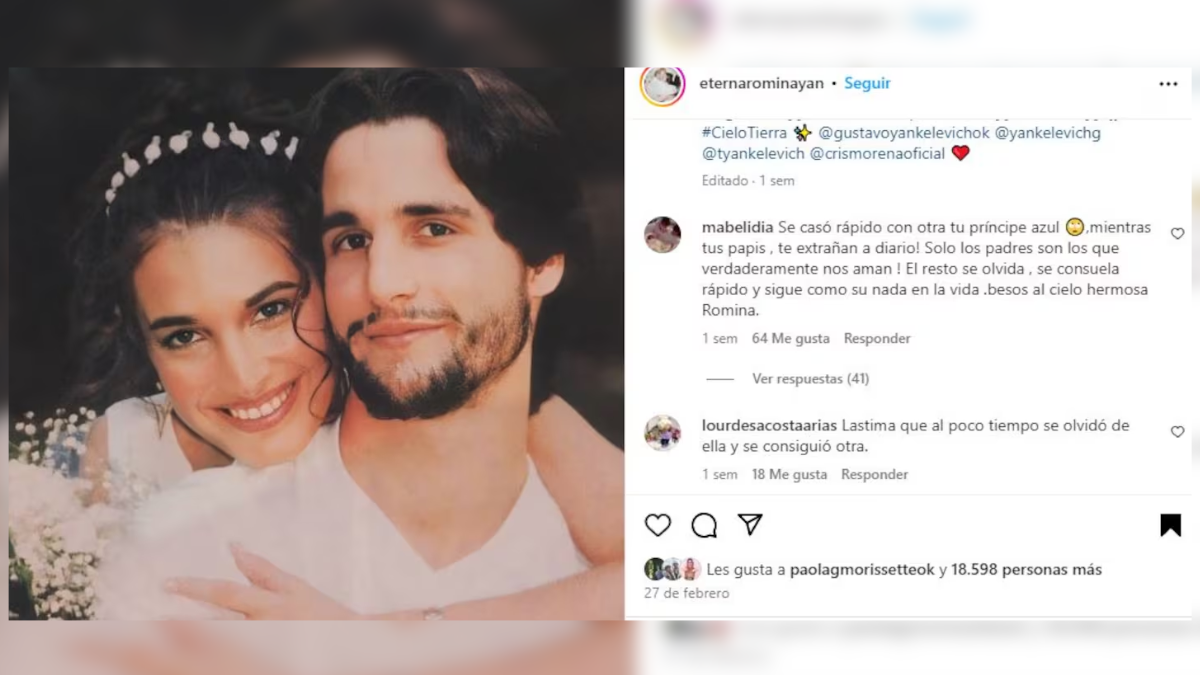 La foto del casamiento de Romina Yan generó polémica en las redes. La foto del casamiento de Romina Yan generó polémica en las redes.