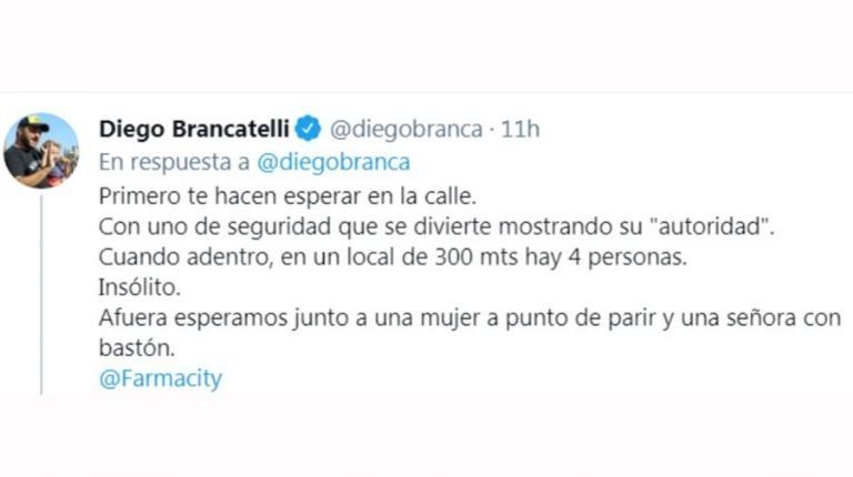 El momento de furia de Diego Brancatelli en una farmacia