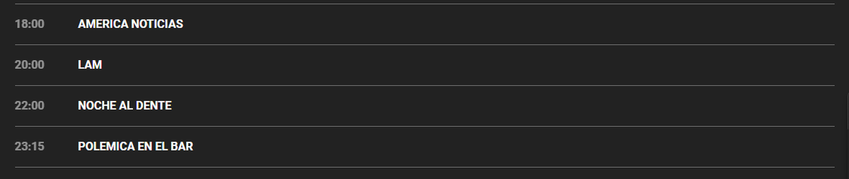 La grilla de América TV para este jueves 7 de septiembre. La grilla de América TV para este jueves 7 de septiembre.