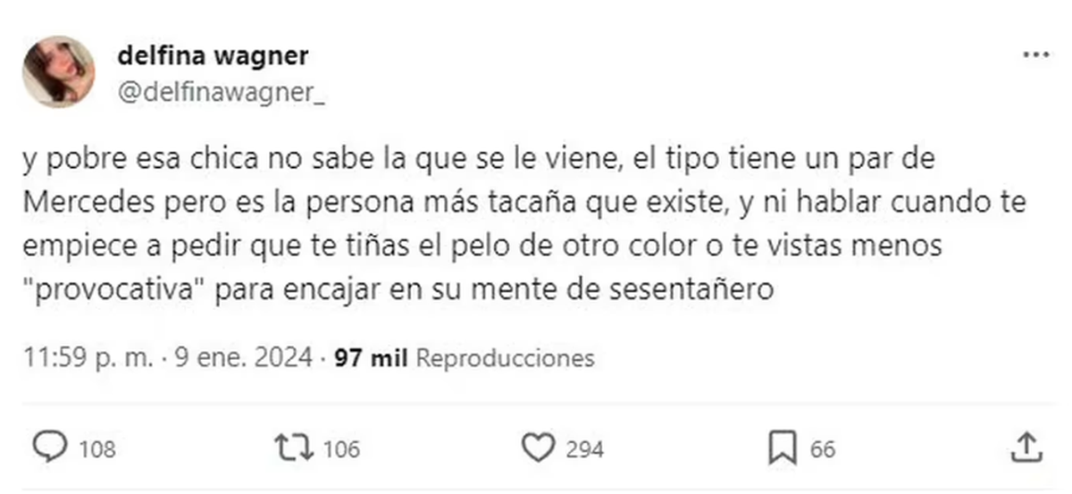 Delfina acusó a Alfa de tacaño y le dio una advertencia a su novia actual. Delfina acusó a Alfa de tacaño y le dio una advertencia a su novia actual.