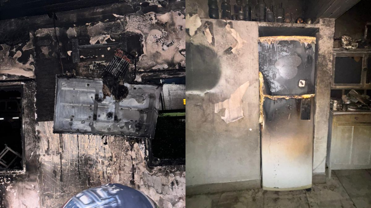 El incendio generó importantes daños materiales en la vivienda de Pueblo Irigoyen.