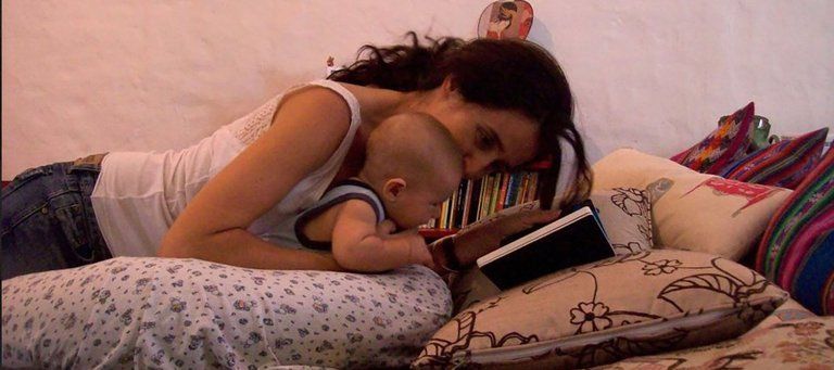  Marie y su hijo Nippur de bebé.