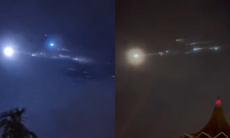 Estas son las primeras imágenes del cohete chino Larga Marcha 5B en el momento en que reingresa sin control a la atmósfera terrestre. Estas son las primeras imágenes del cohete chino Larga Marcha 5B en el momento en que reingresa sin control a la atmósfera terrestre.