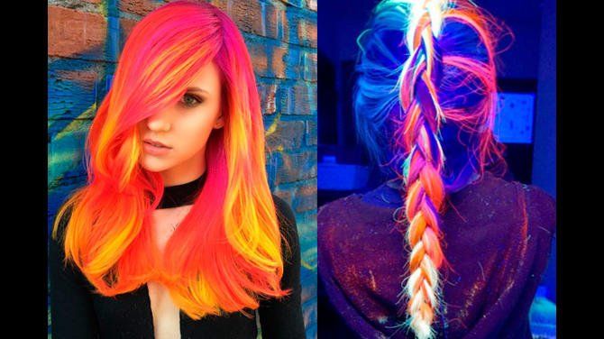 Ideas para teñirte el pelo con el tono de la temporada: NEÓN