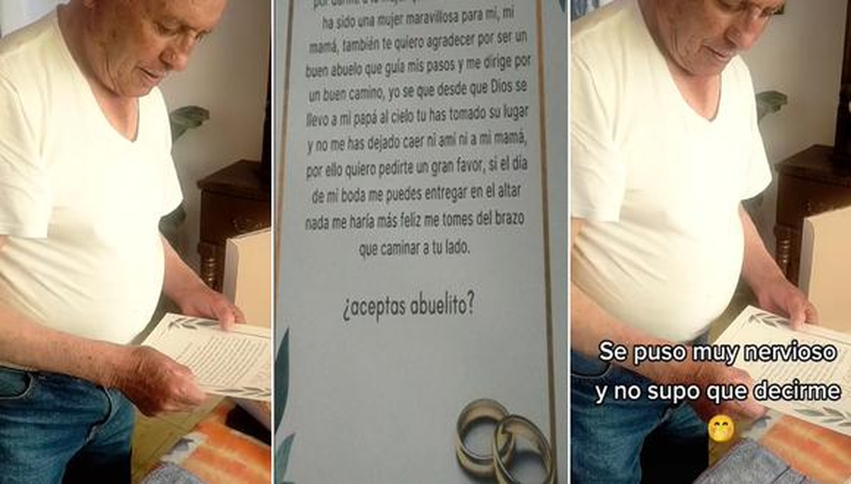 La usuaria de TikTok, subió la emotiva reacción que tuvo su abuelo cuando le entregó un especial