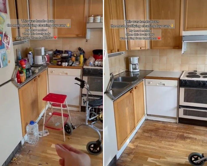 Limpieza profunda. Así quedó la cocina. Foto: captura de video/@aurikatariina.