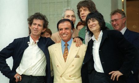 Menem con los Rolling Stones en Olivos. Menem con los Rolling Stones en Olivos.