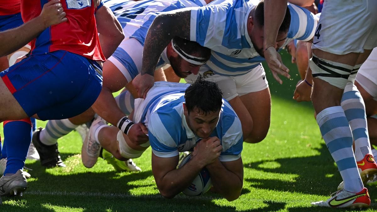 Los Pumas arrasan a Chile al final del primer tiempo en el Mundial de Francia