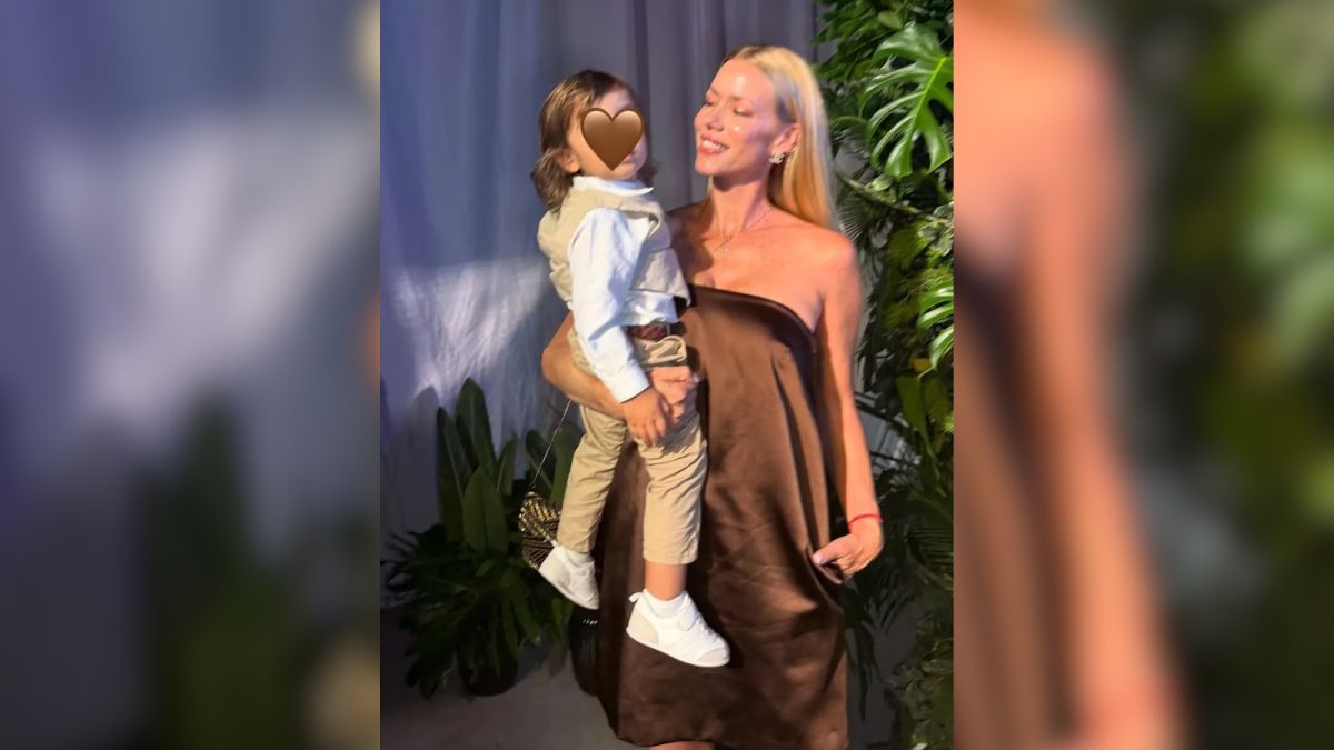 Nicole Neumann fue acusada te&ntilde;irle el pelo a su hijo Cruz.