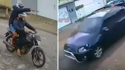 Brasil: embistió con su camioneta a motochorro que quiso robarle e hizo marcha atrás para aplastarlo cuando estaba en el piso