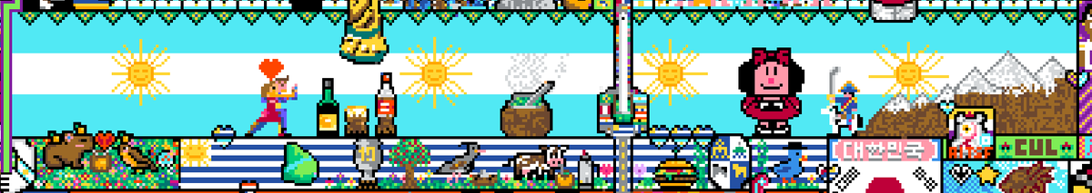 Una de las banderas argentinas que se formaron en r/Place