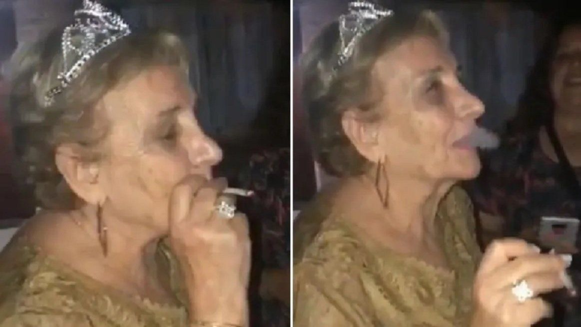 La abuela cumplió 80 años, festejó fumándose un faso y la publicación se hizo viral