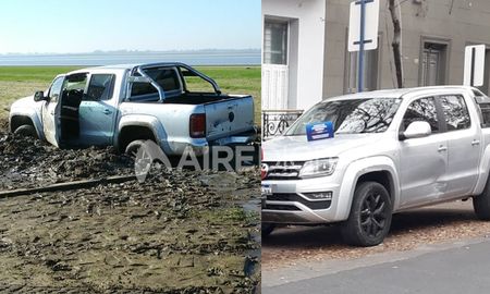 La camioneta que se había quedado empantanada fue trasladada por efectivos de la ex PDI. La camioneta que se había quedado empantanada fue trasladada por efectivos de la ex PDI.