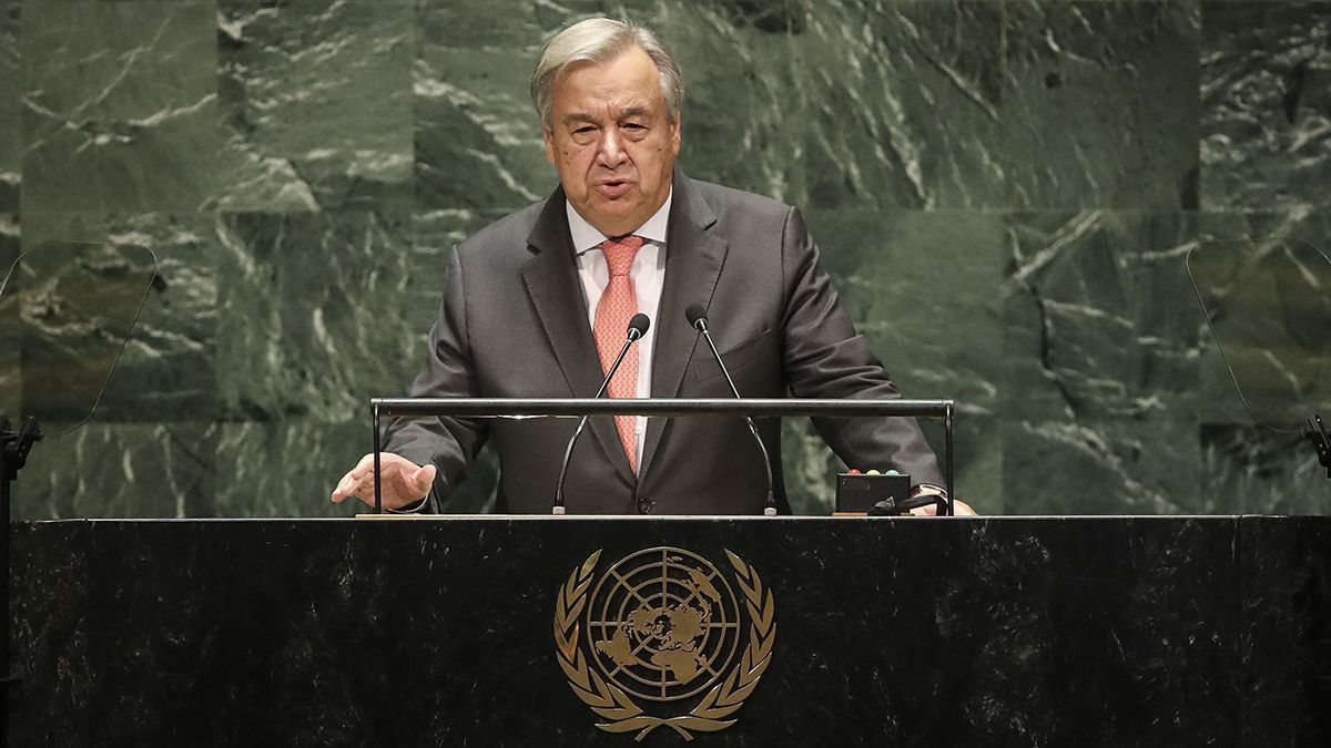El secretario general de la ONU, Antonio Guterres, durante su discurso de apertura en la Asamblea General.
