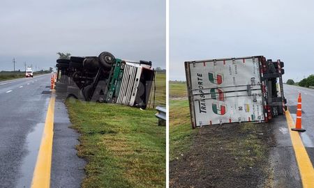 autovia 19: volco un camionero que hacia maniobras peligrosas y manejaba a mas de 100 km por hora autovia 19: volco un camionero que hacia maniobras peligrosas y manejaba a mas de 100 km por hora